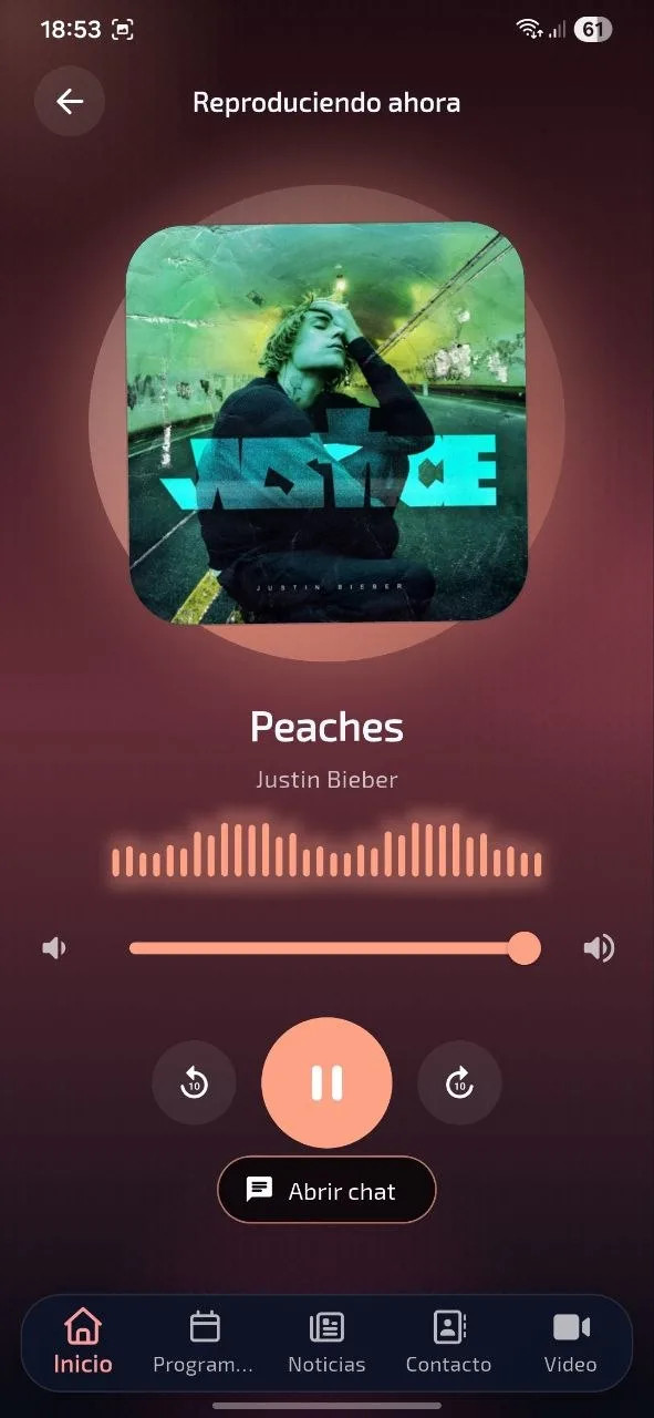 App Ultra - Reproduciendo ahora