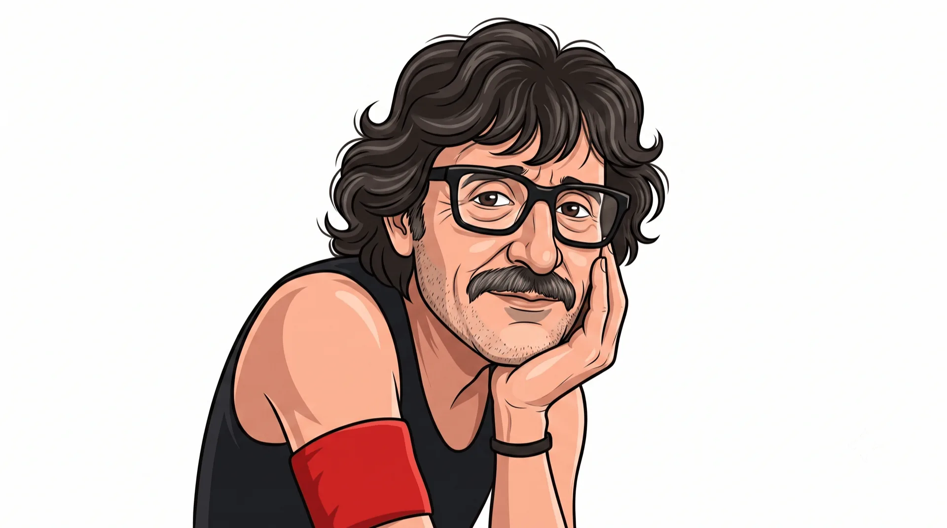 Caricatura estilo Charly García